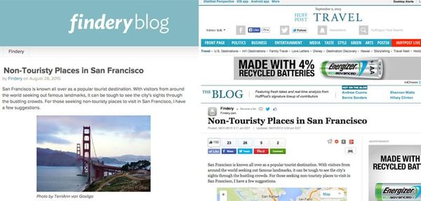 5 Non-Touristy Places to Visit in San Francisco feature on Findery and Huffington Post