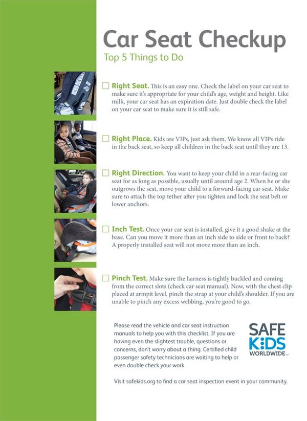 2013 Car Seat Installation Checklist