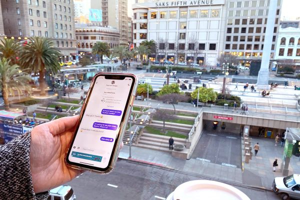 TextNow Free Nationwide Talk and Text Free Cellular Phone Plan Above Union Square San Francisco CA