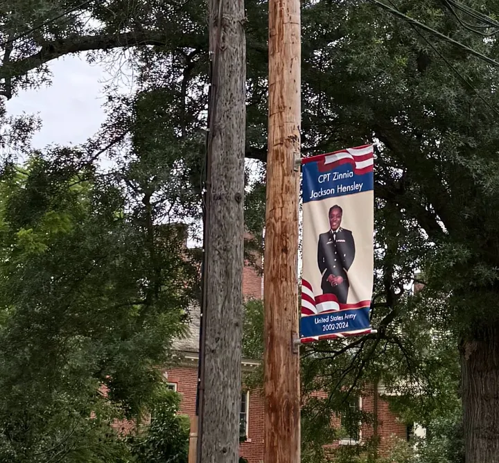 Honoring hometown heroes with patriotic banners