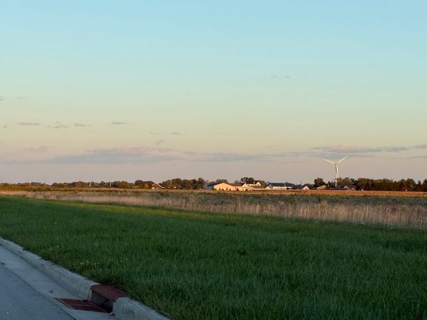 Fields and buildings near the proposed Vantage data center site in Oregon, Ohio.
