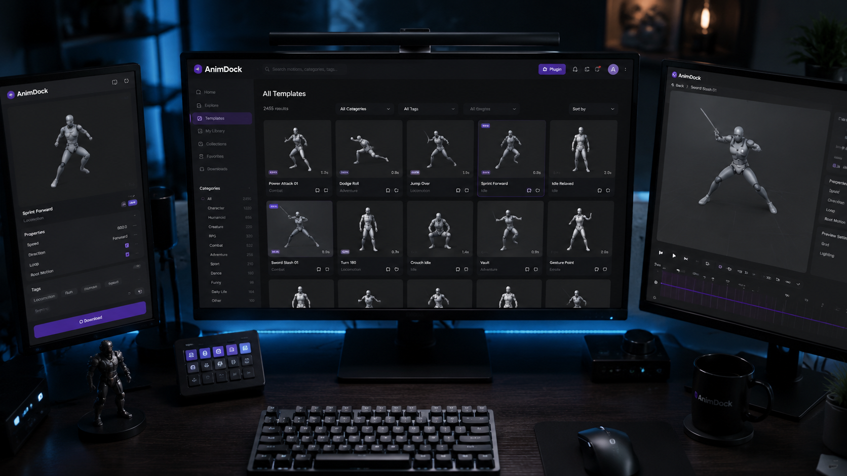 Illustration: animdock motion templates browser