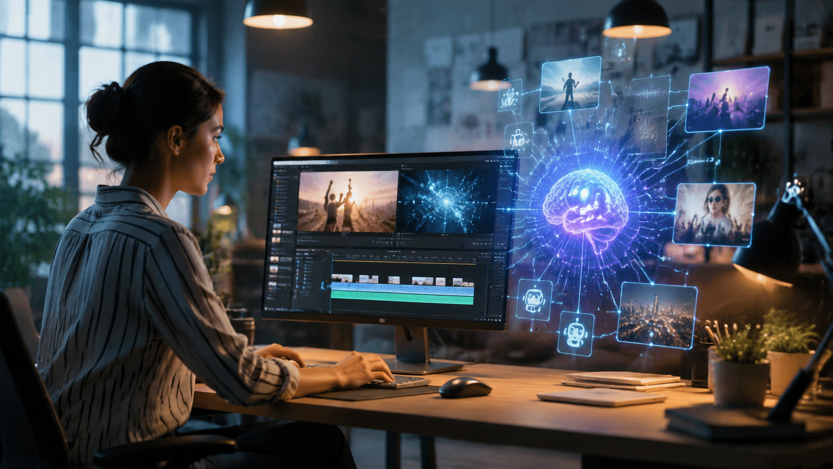 Illustration: modern content workflow ai video