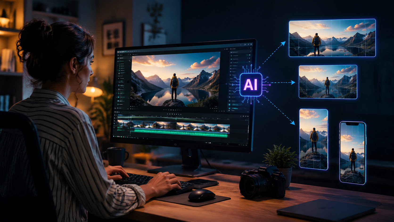 Illustration: how to resize videos with ai editor