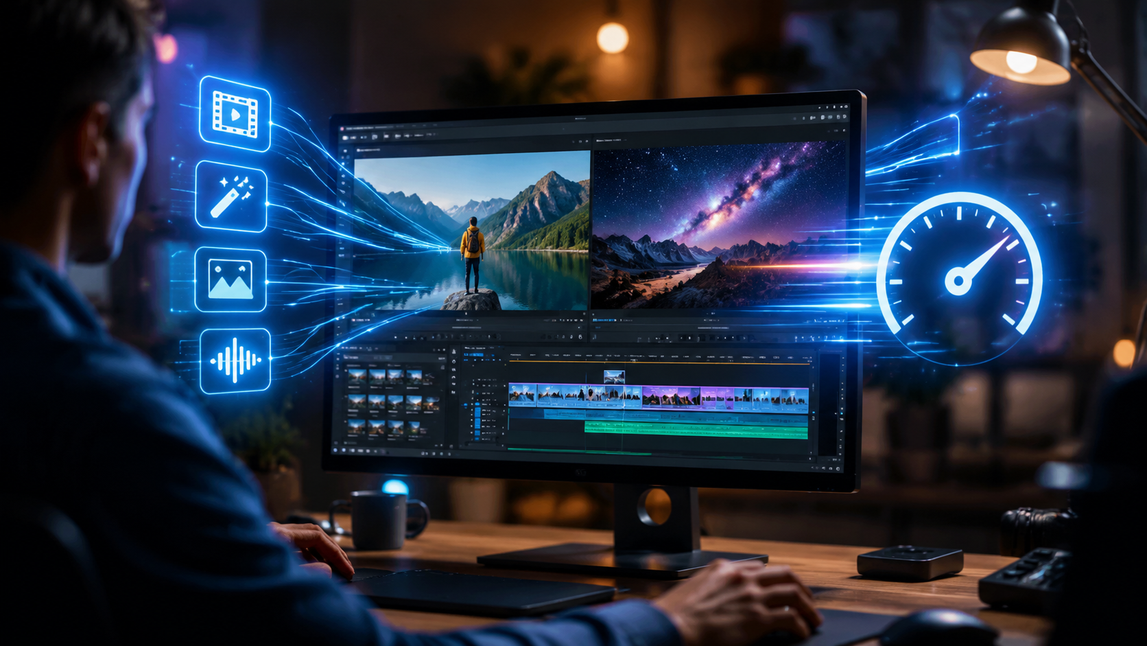 Illustration: how to speed up video editing ai