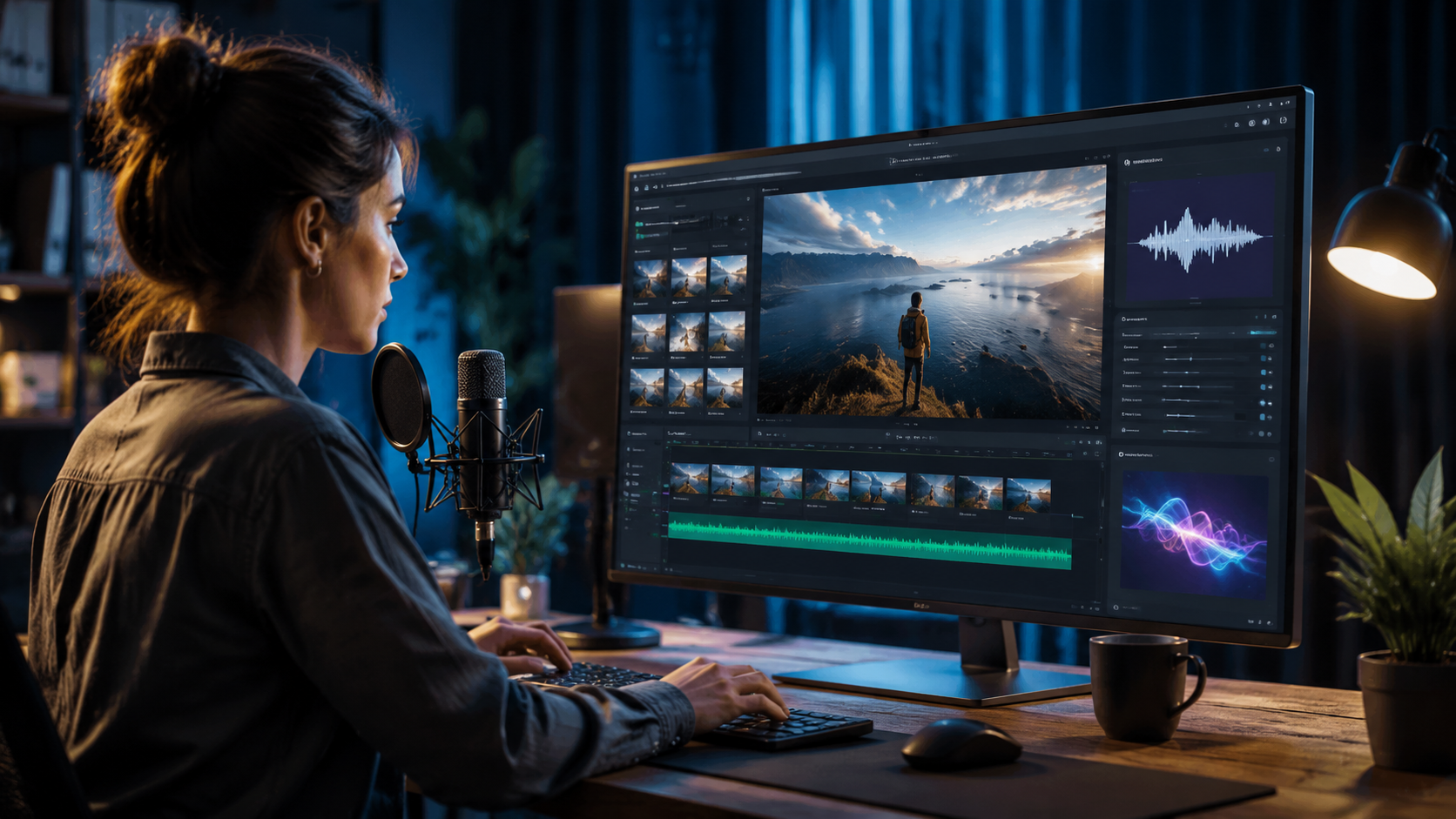 Illustration: text to video ai with voiceover options