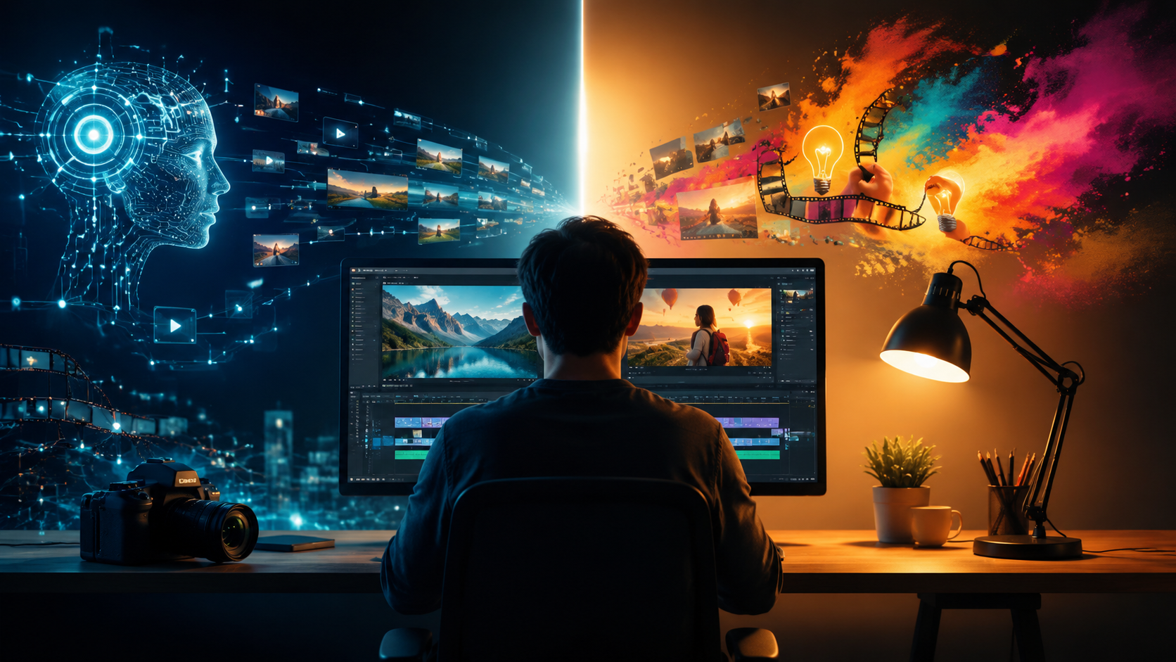 Illustration: ai video editing vs canva video editor