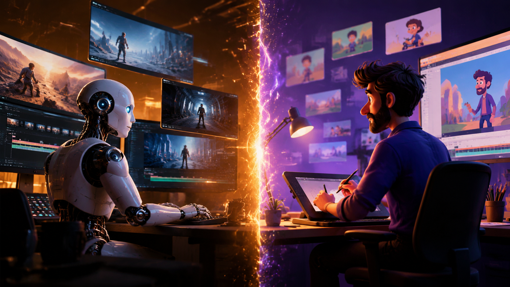 Illustration: ai video generator vs animaker comparison