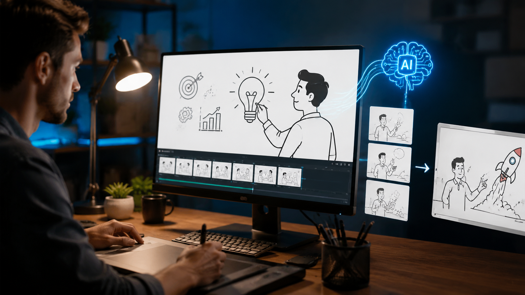 Illustration: ai video generator for whiteboard animations