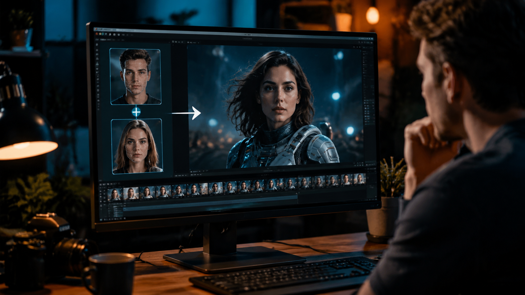 Illustration: ai video generator with face swapping