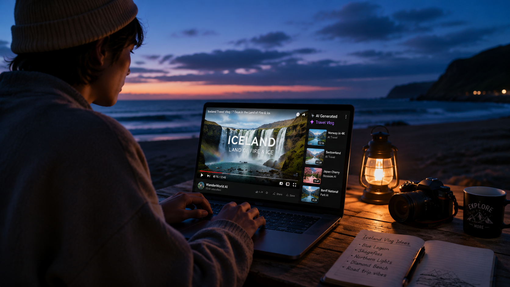 Illustration: text to video ai for travel vlogs