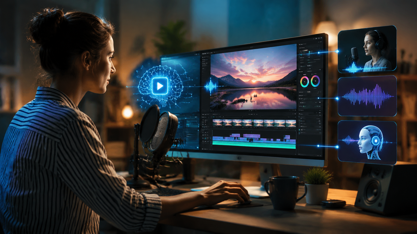 Illustration: ai video maker with voiceover