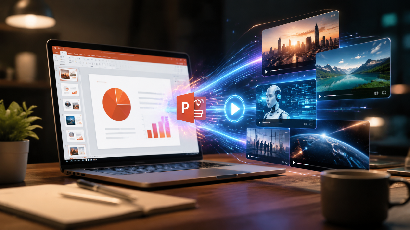 Illustration: how to generate ai videos from powerpoint