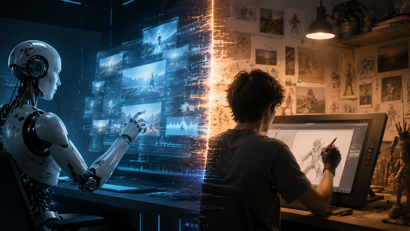 Illustration: text to video ai vs human animators