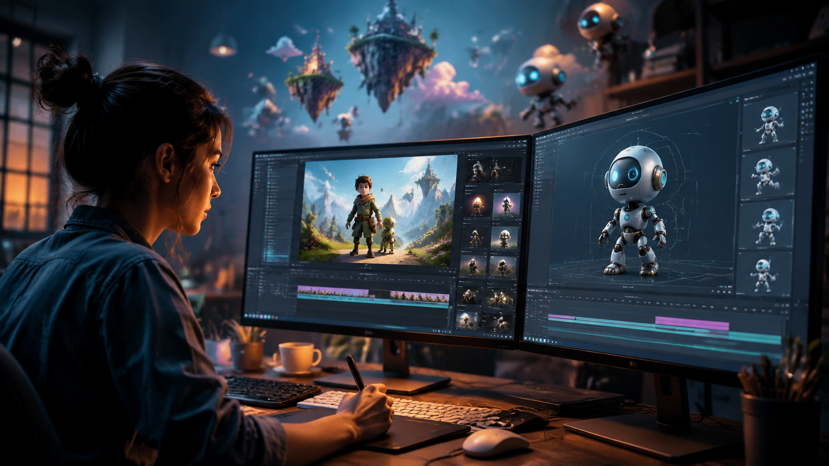 Illustration: ai video generator with custom animations