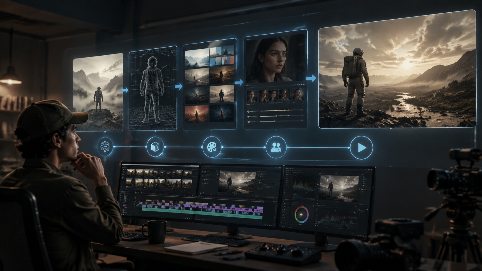 long form AI video generation agent workflow