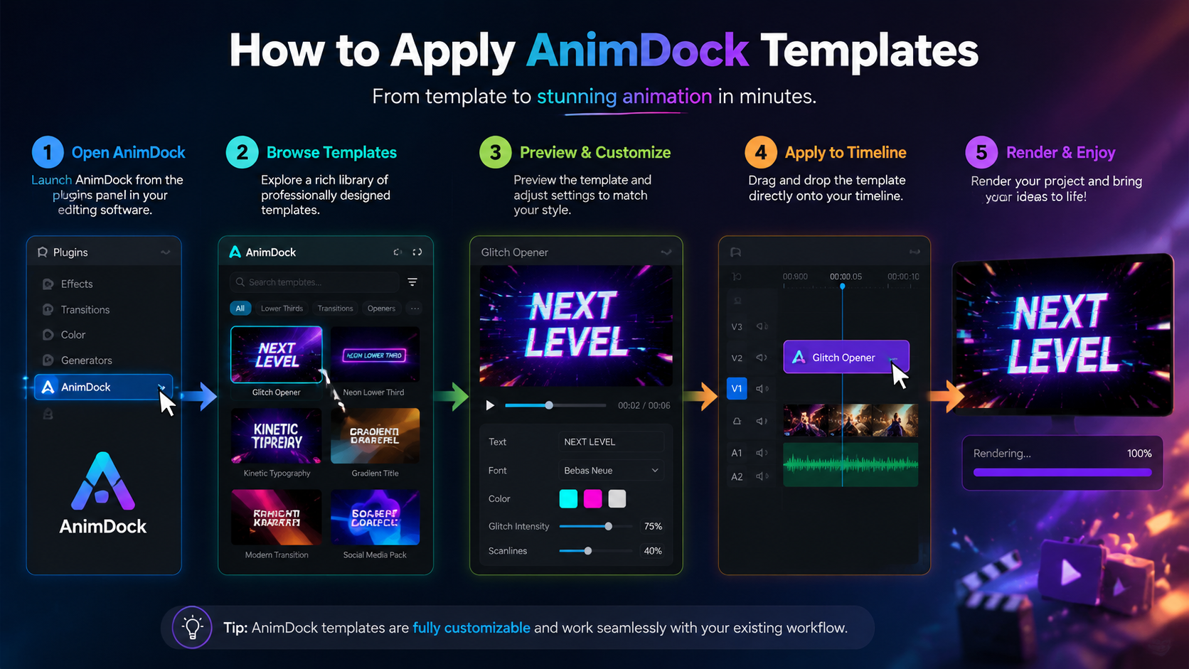 animdock motion templates review workflow