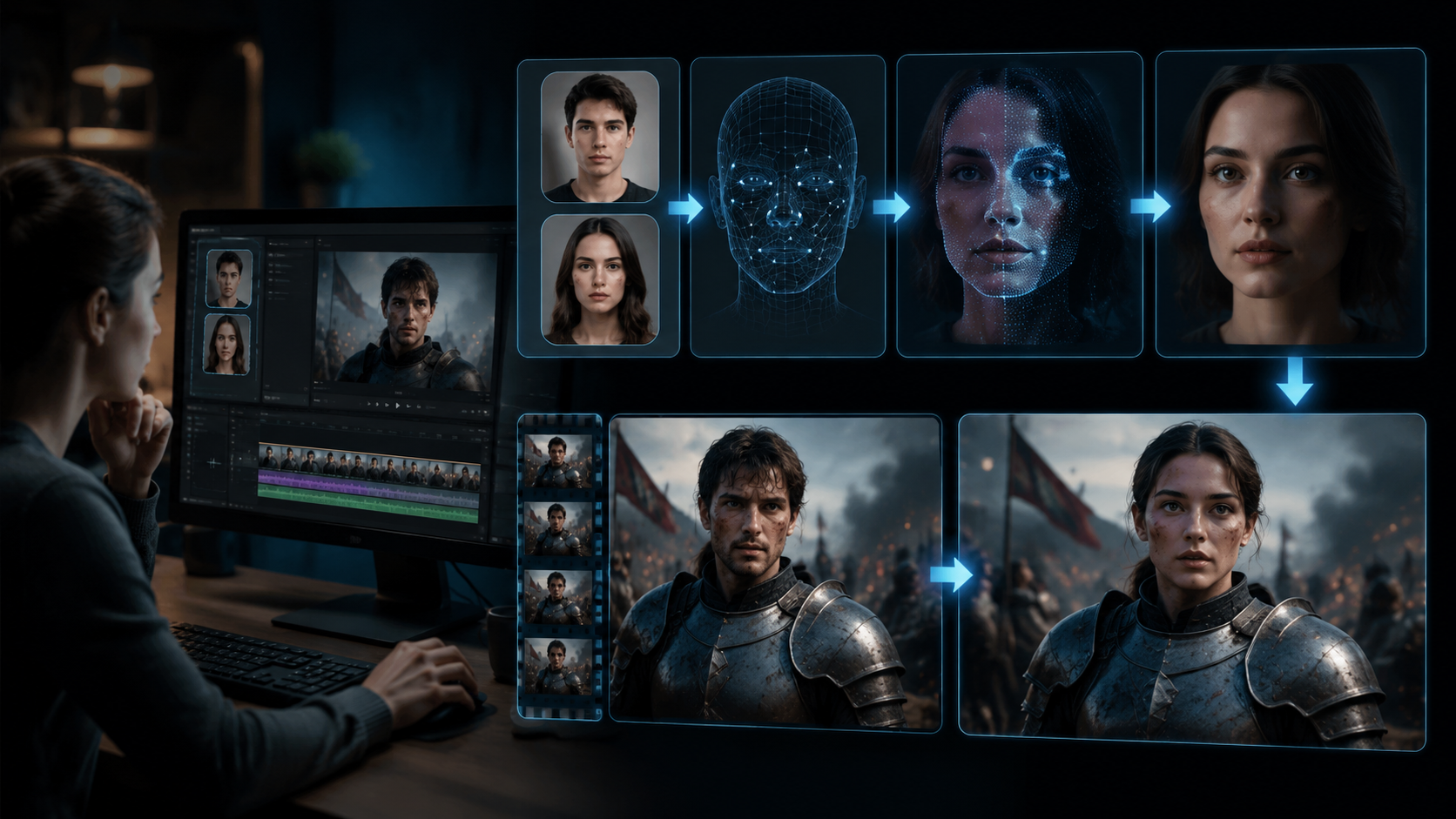 ai video generator with face swap workflow