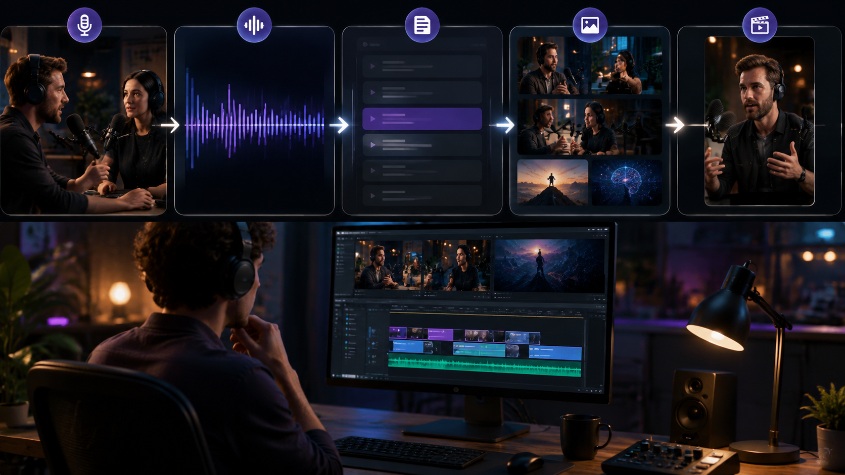 text to video ai for podcast highlights workflow