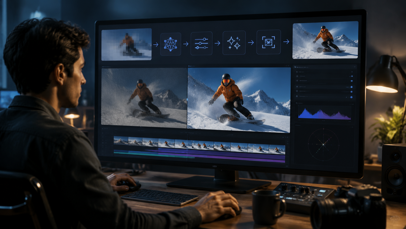 how to enhance video quality ai workflow