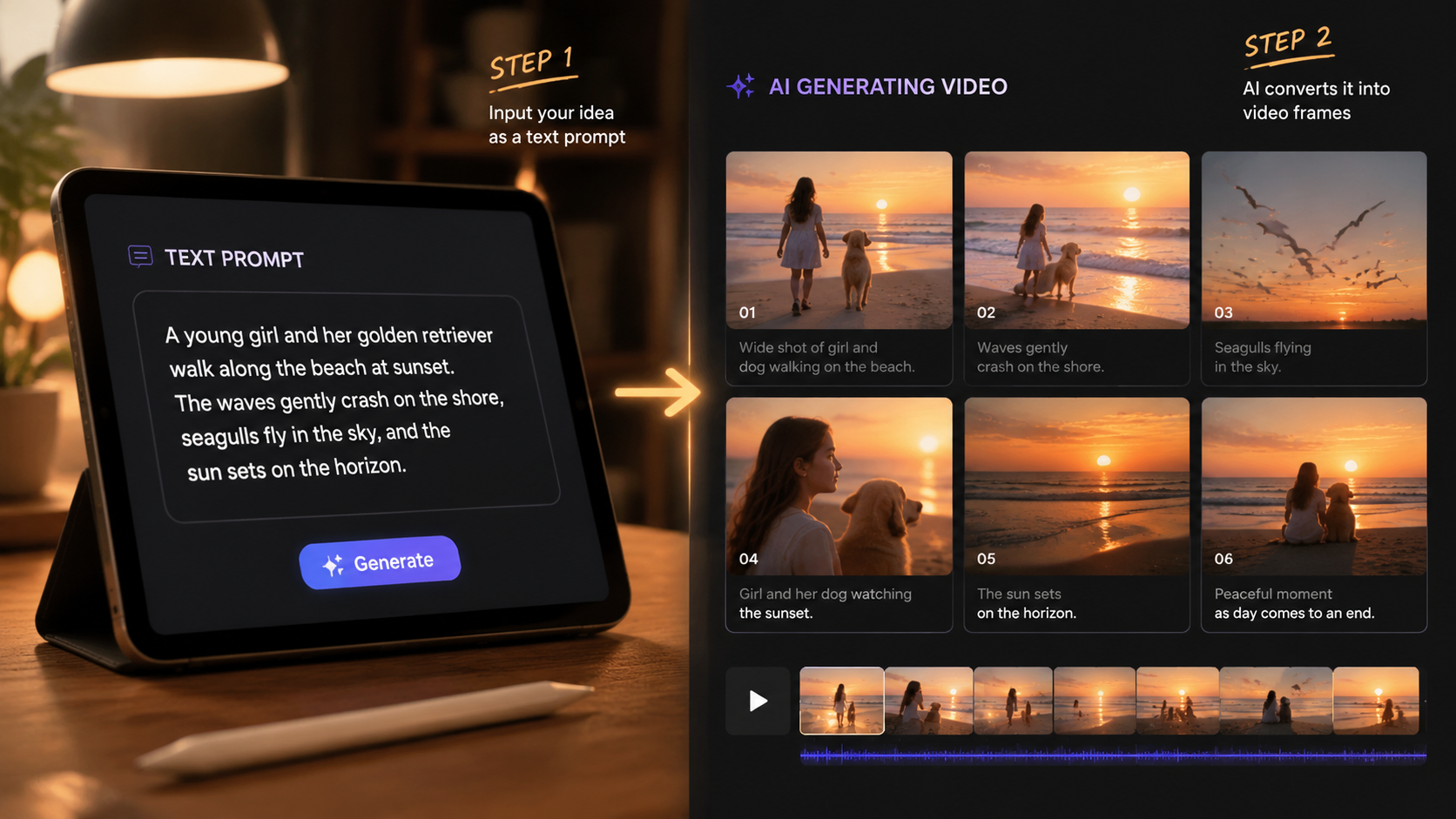 turn text prompts into video workflow
