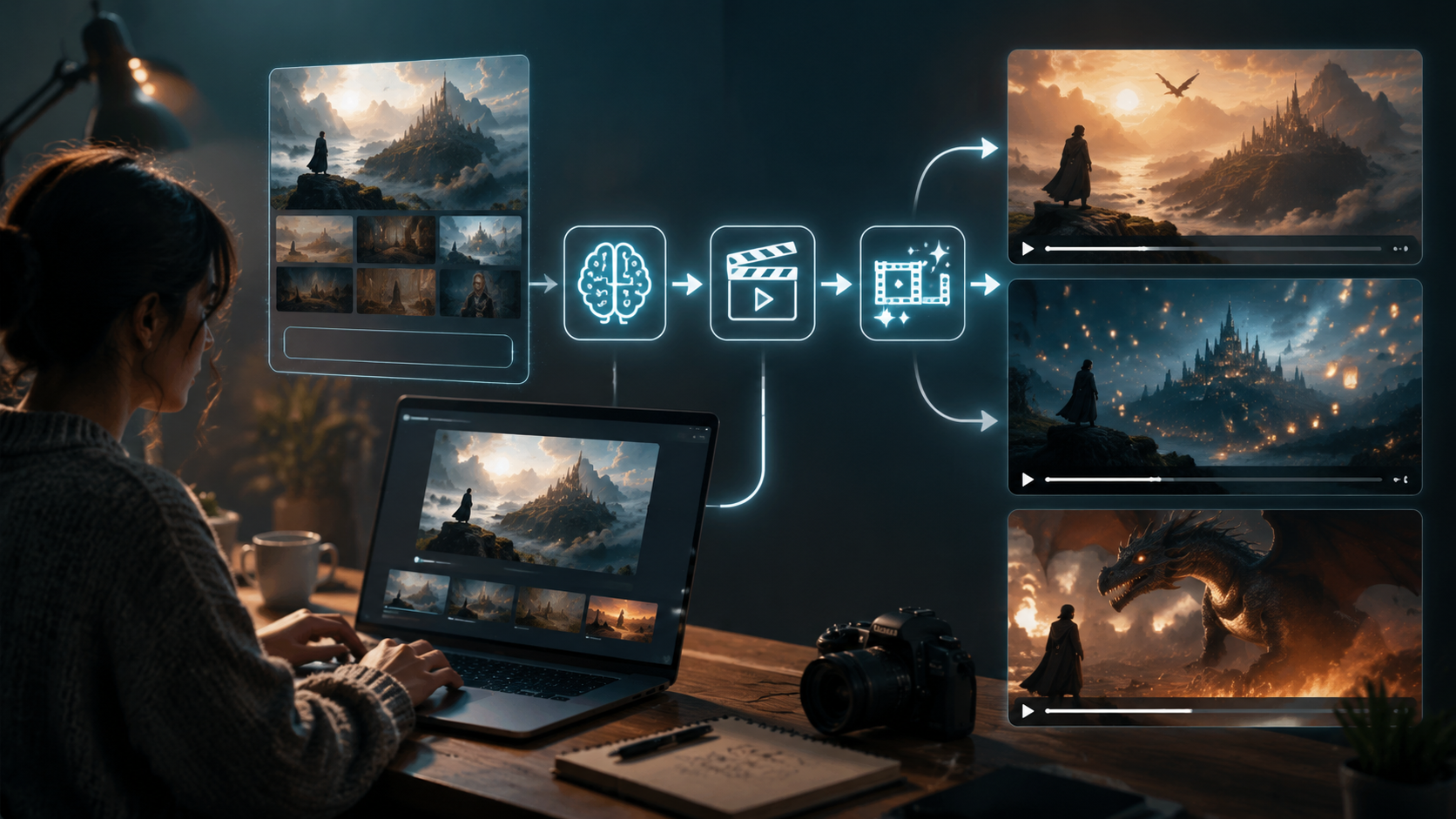 free ai video generator from text workflow