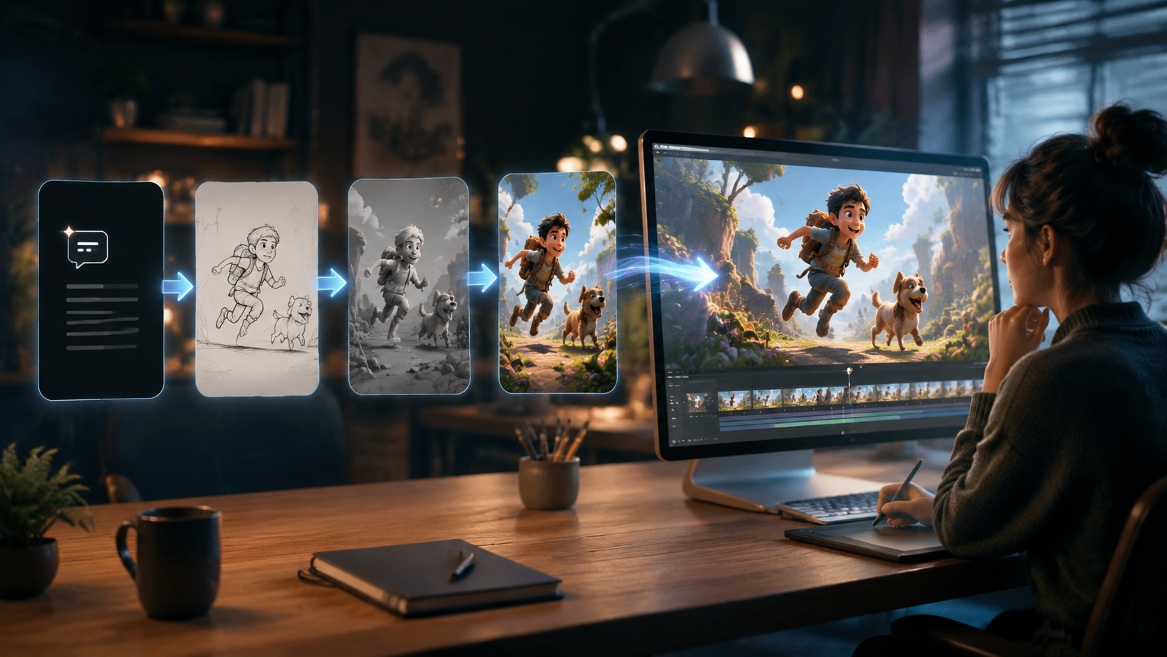 text to video ai with animations workflow