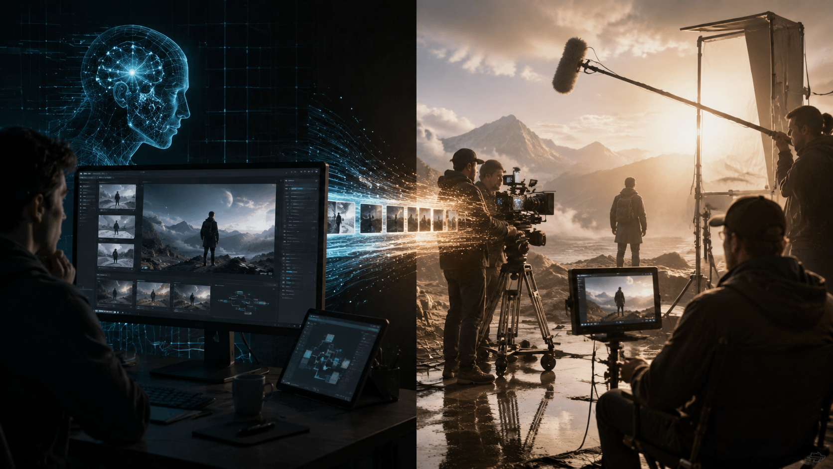 text to video ai vs human video production workflow