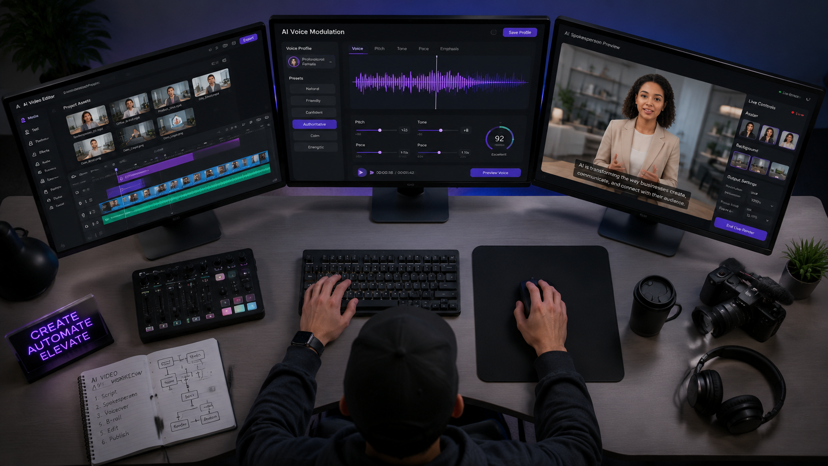 ai video generator with human-like voices workflow