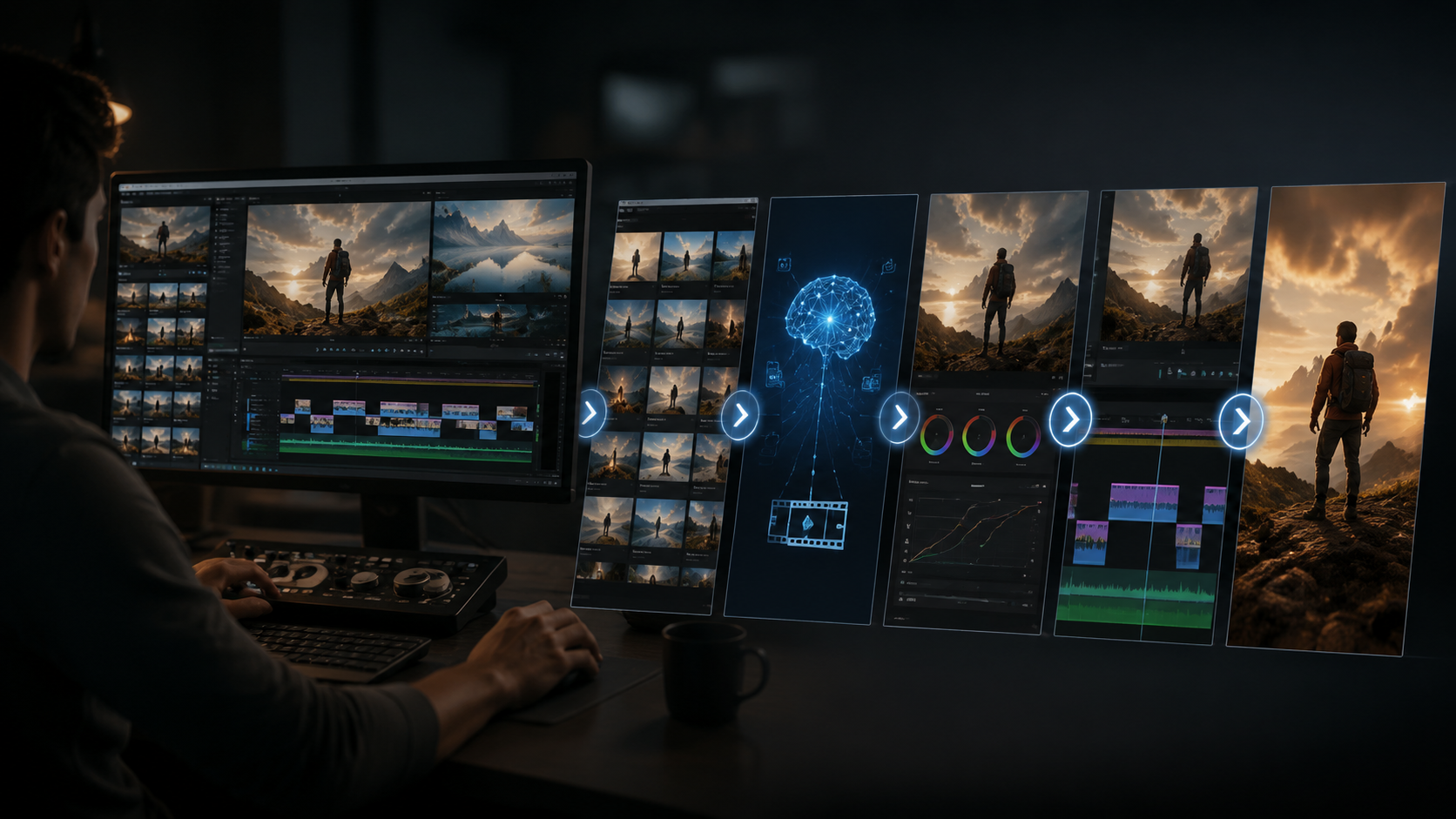 ai video editing vs adobe premiere pro workflow