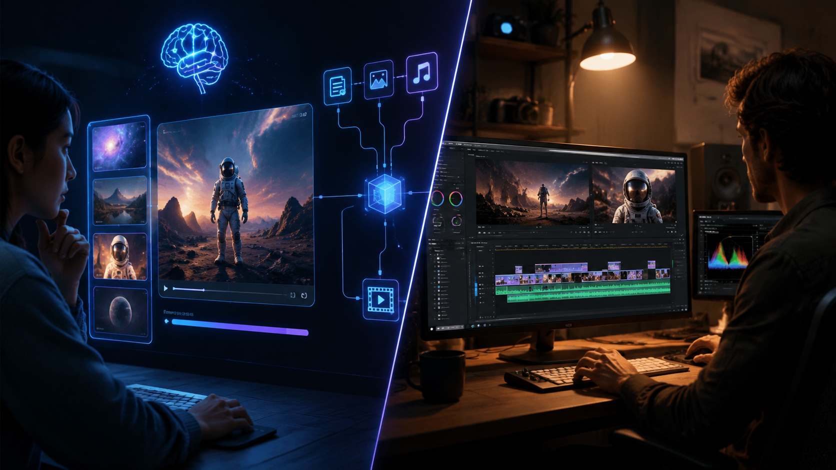 text to video ai vs human editing workflow