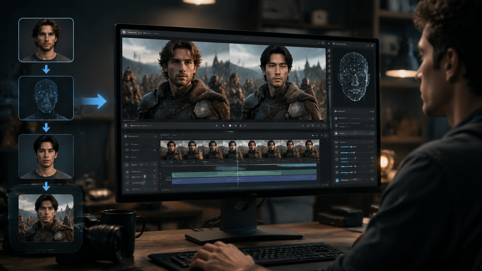 ai video generator with face swapping workflow