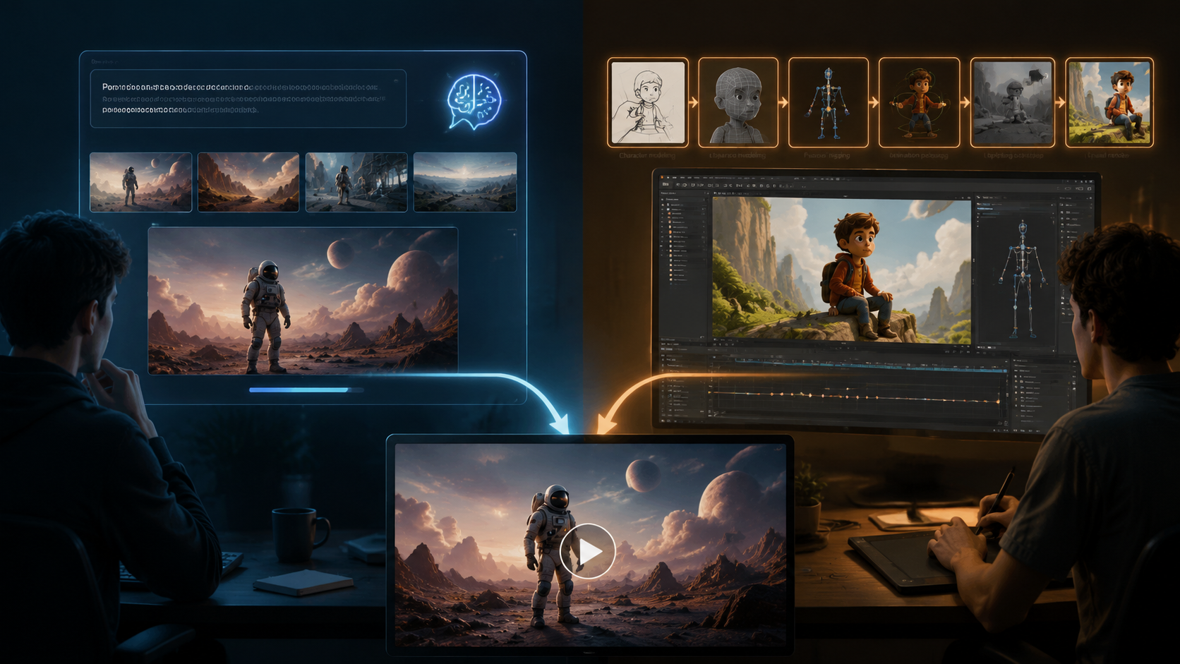 text to video ai vs animation software workflow