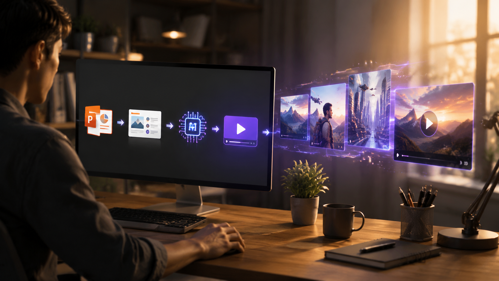how to generate ai videos from powerpoint workflow