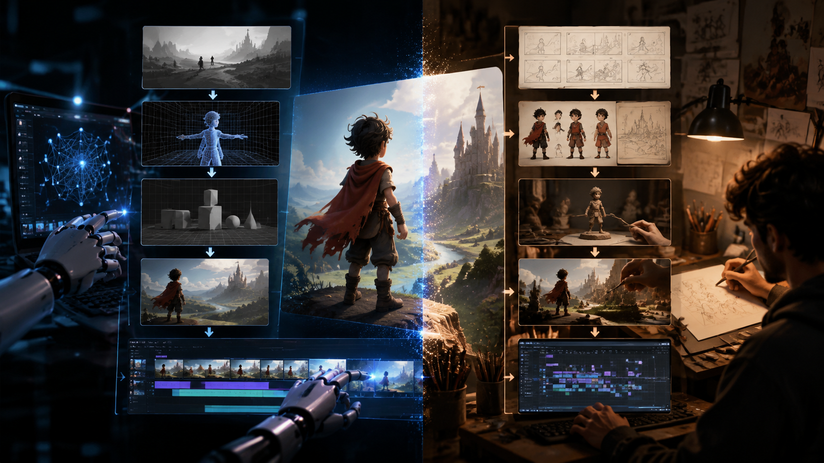 text to video ai vs human animators workflow