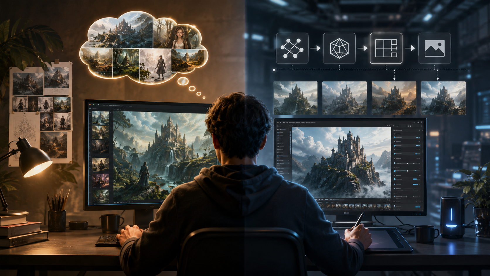 Midjourney vs Digen AI image generation workflow