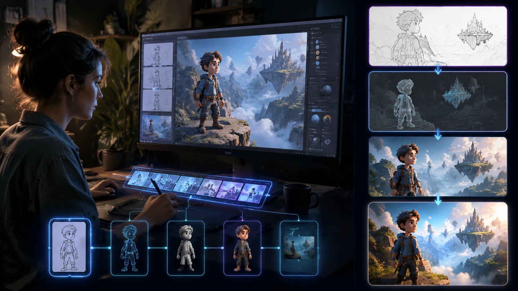 ai video generator with custom animations workflow