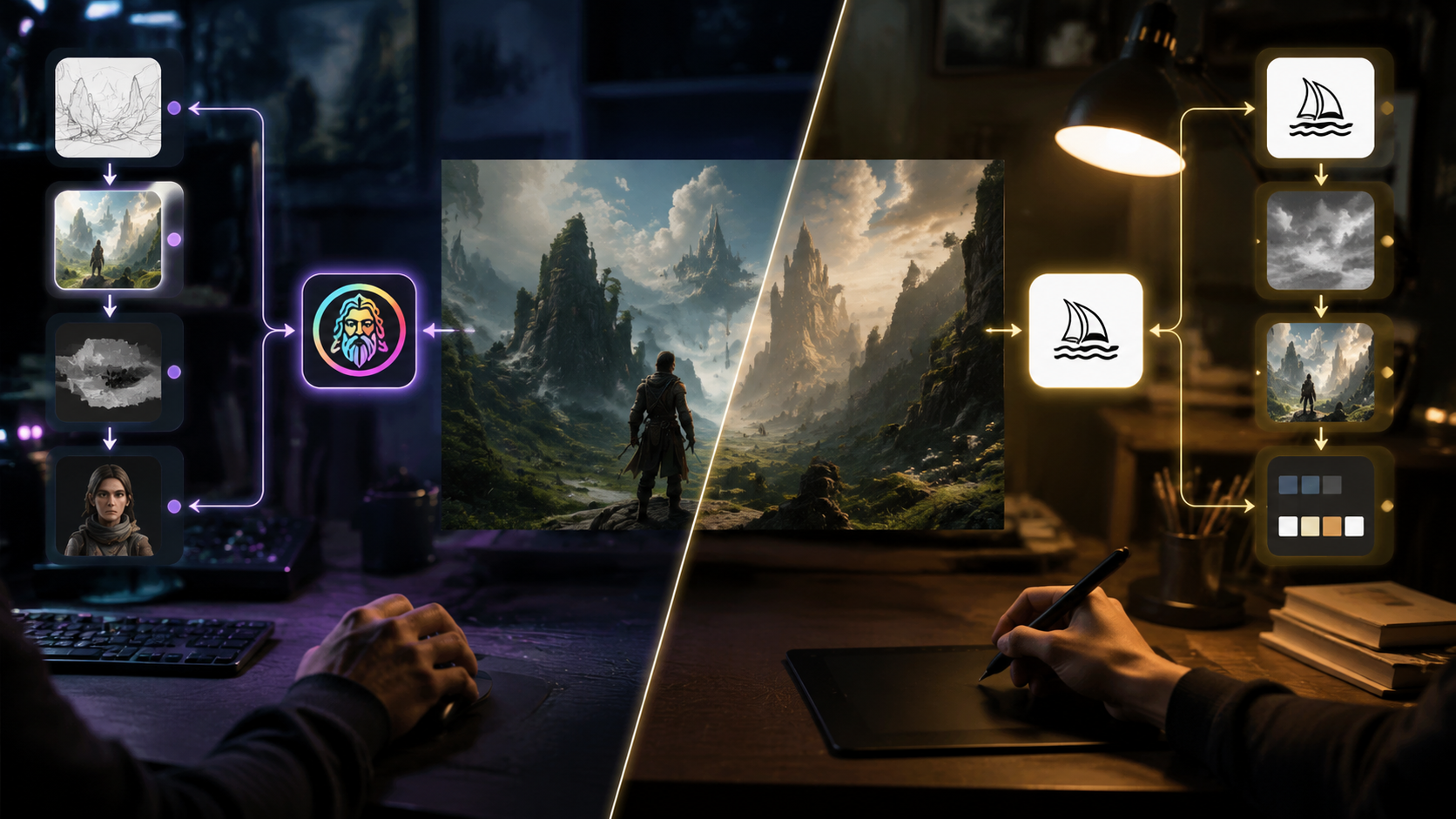 Leonardo AI vs Midjourney comparison workflow