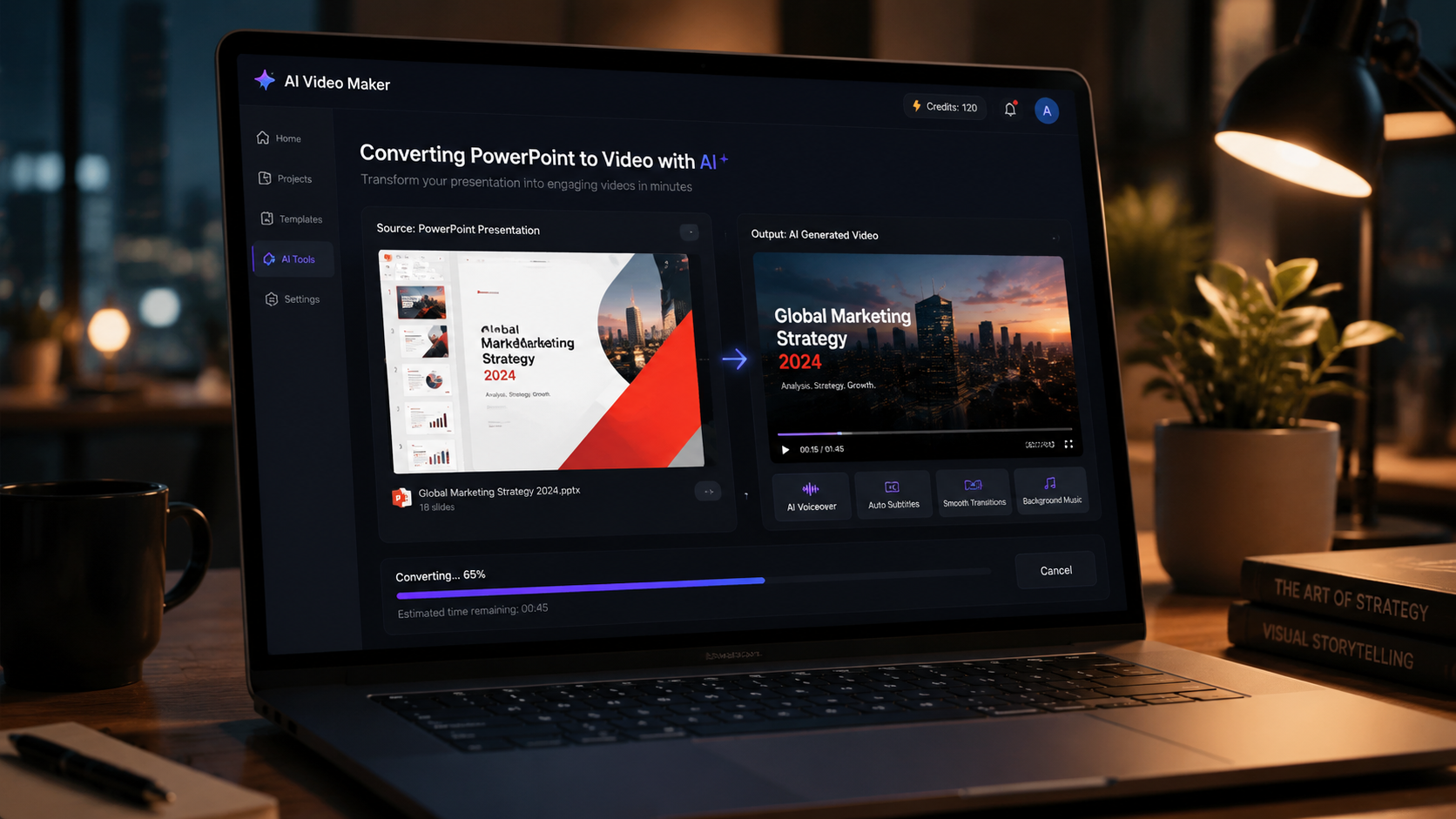 Illustration: how to convert powerpoint to video using ai
