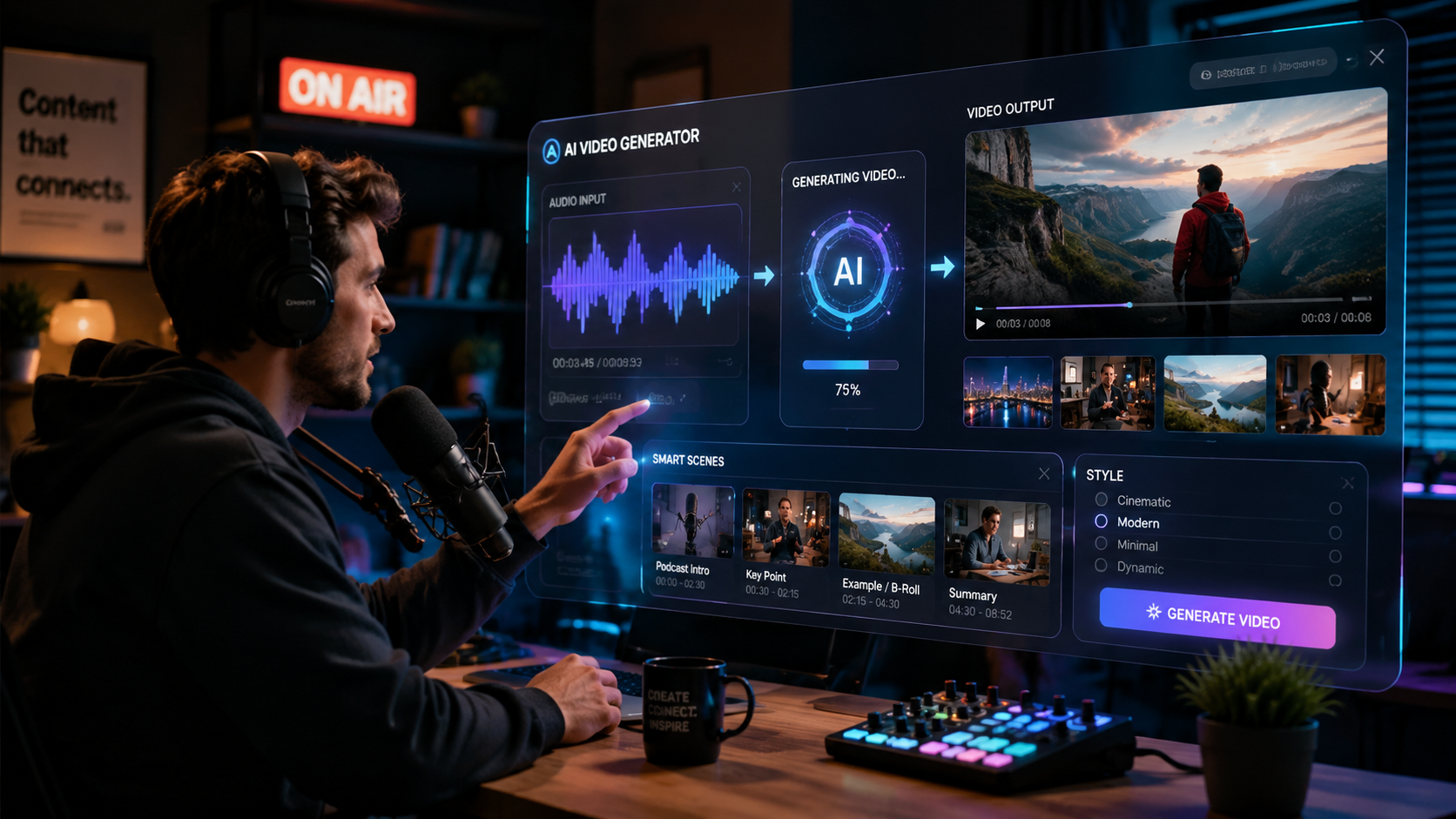 Illustration: best ai video generator for podcast clips