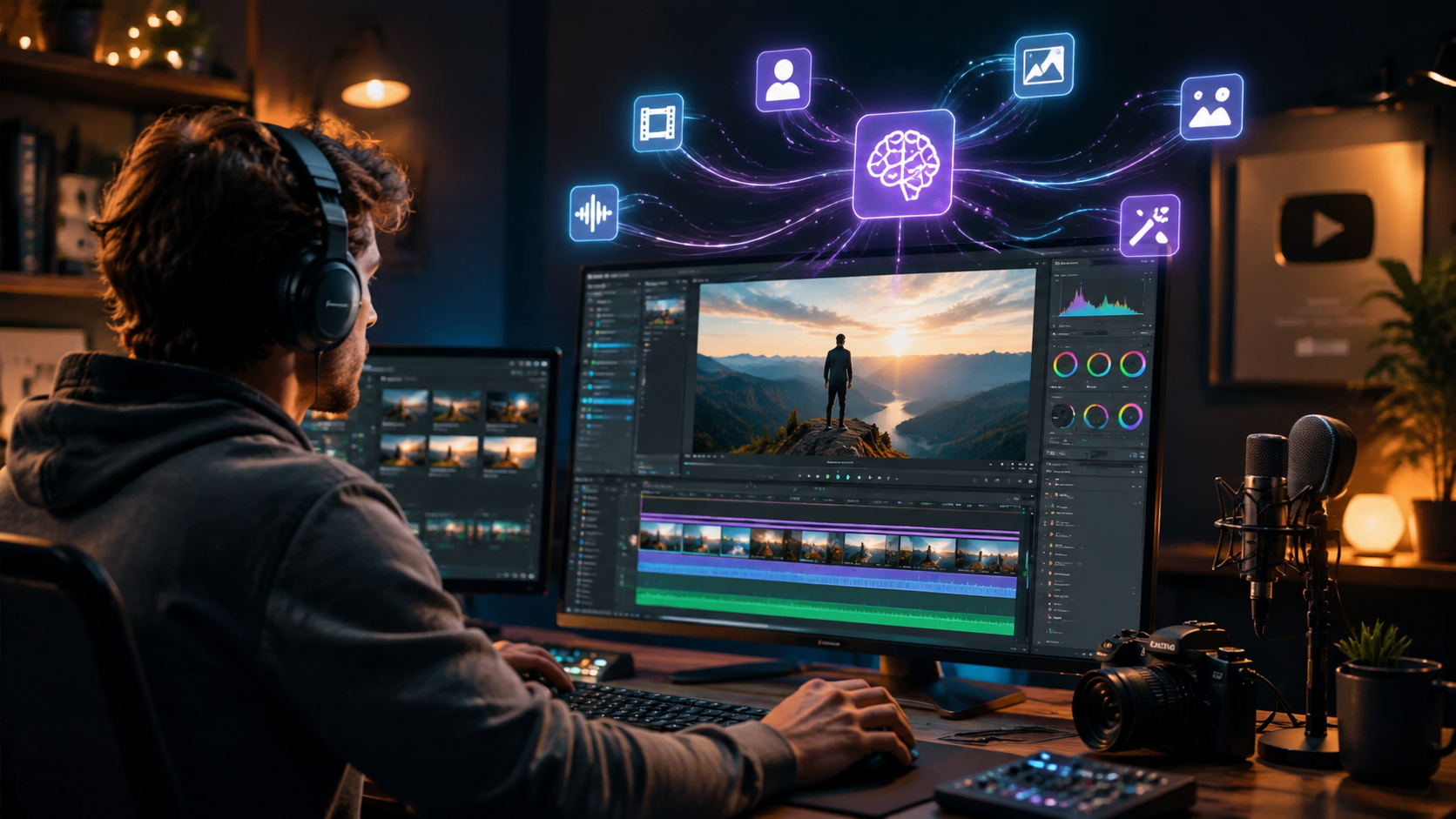 Illustration: ai video editing tools for youtube creators