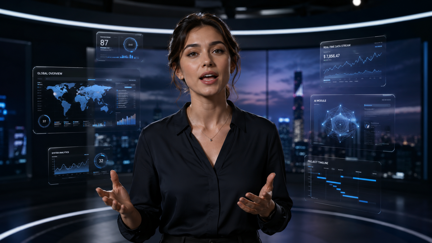 Illustration: ai video generator with human-like avatars