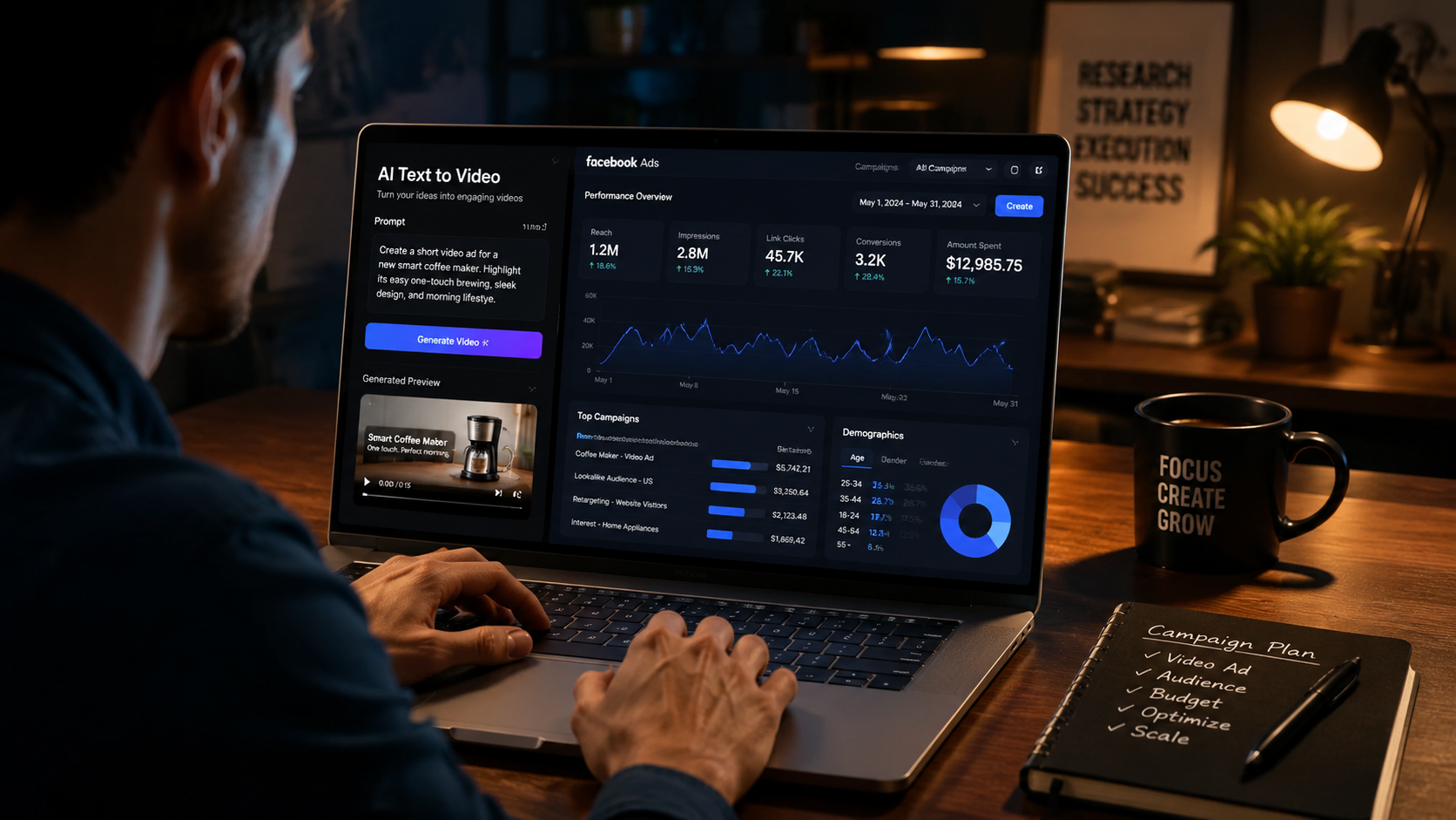 Illustration: best text to video ai for facebook ads