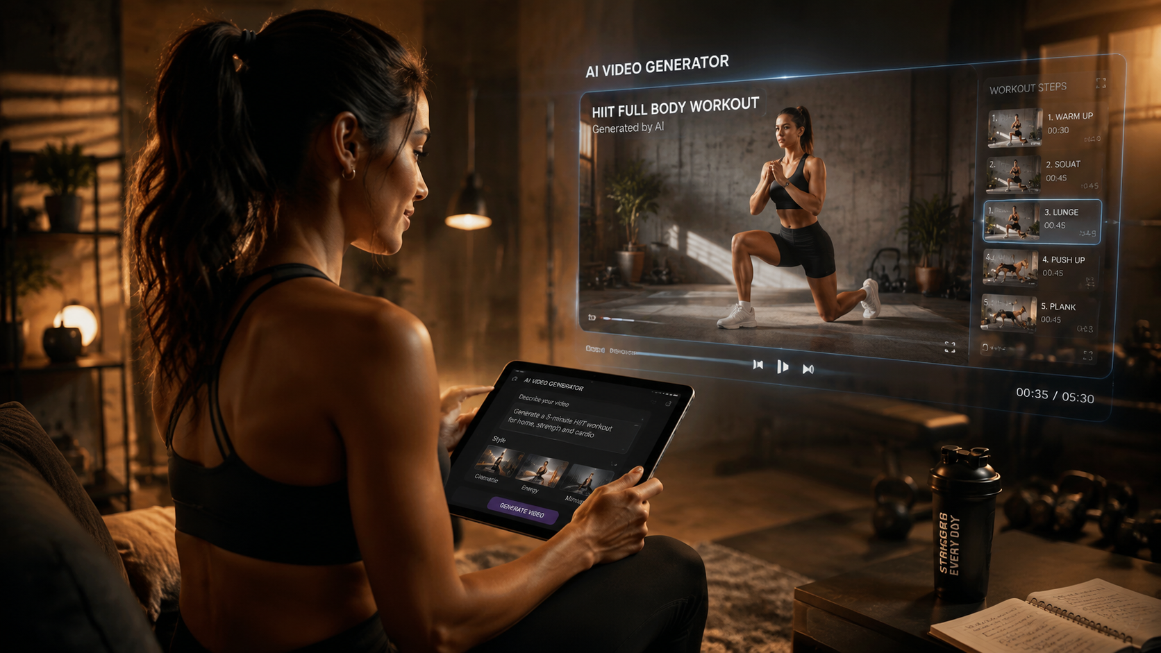 Illustration: ai video generator for fitness tutorials