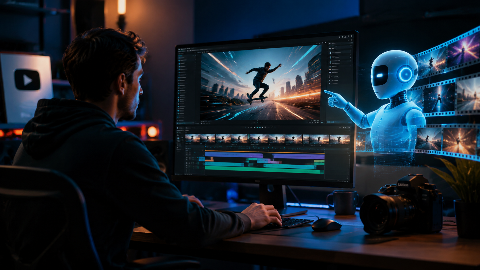Illustration: ai video editing for youtube intros