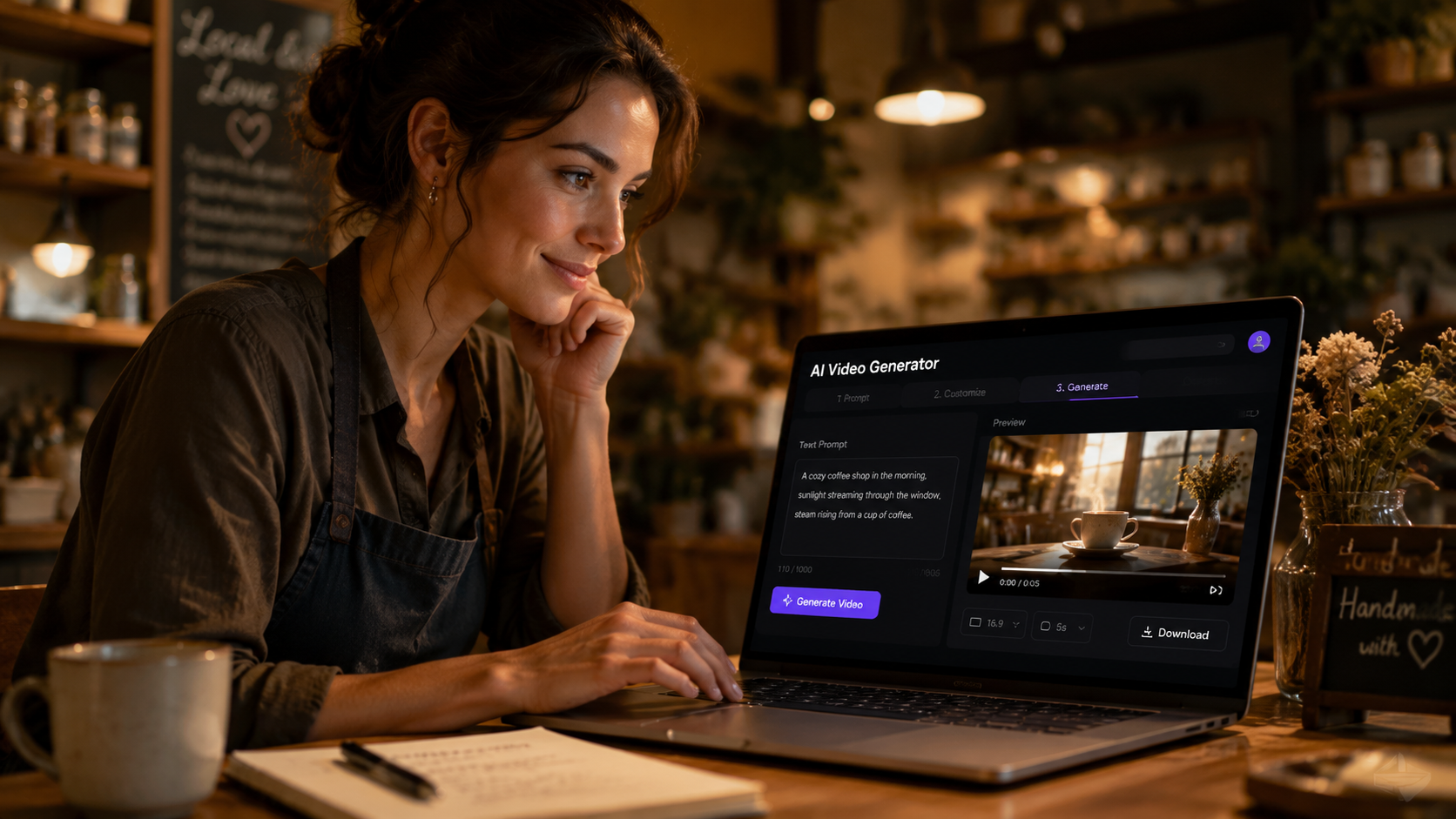 Illustration: text to video ai for local business