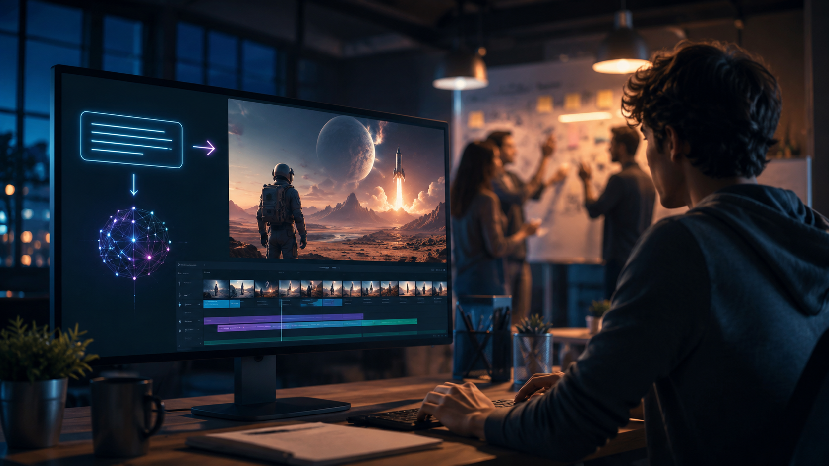 Illustration: free text to video ai for startups