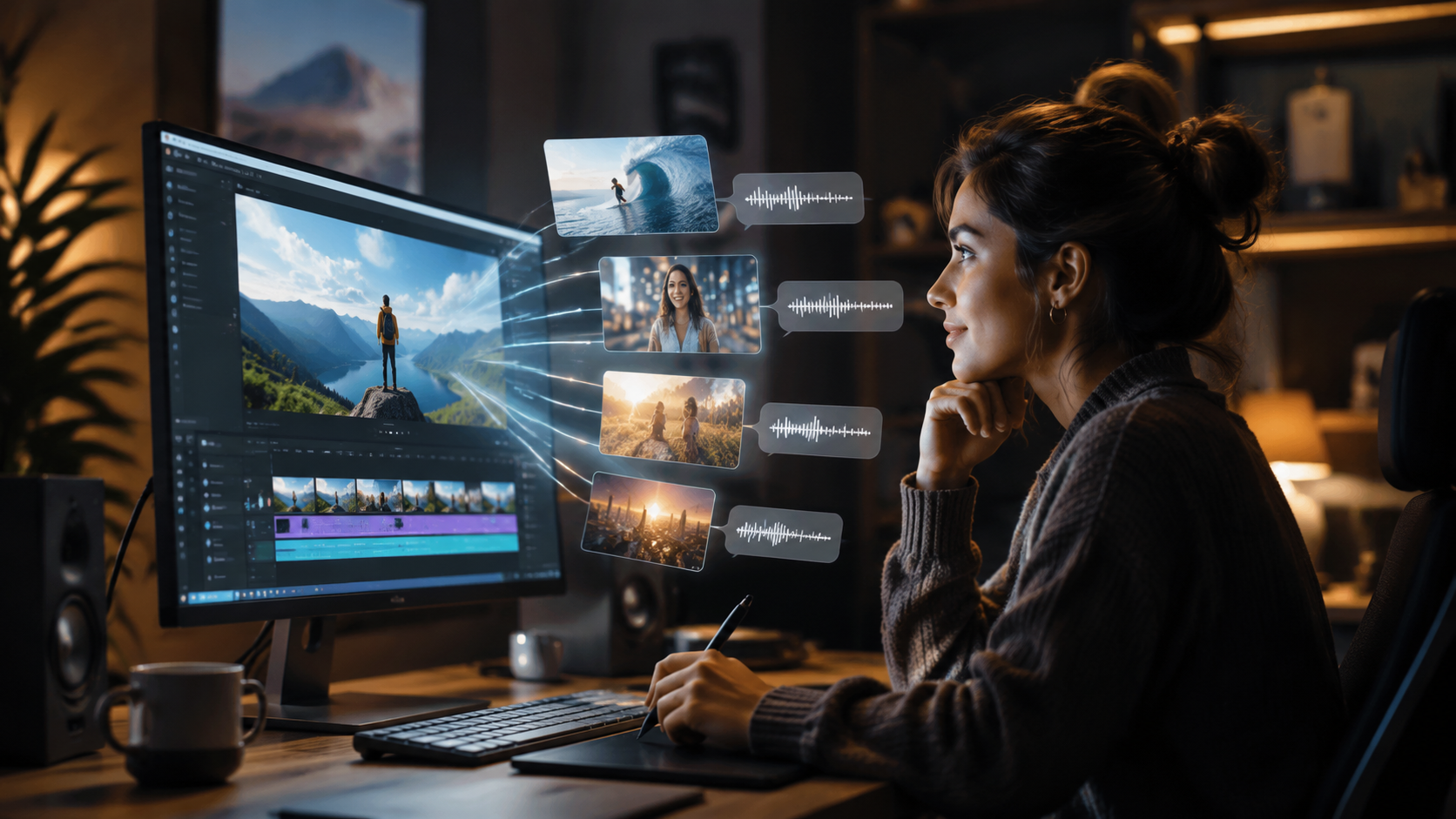 Illustration: text to video ai with auto-captions