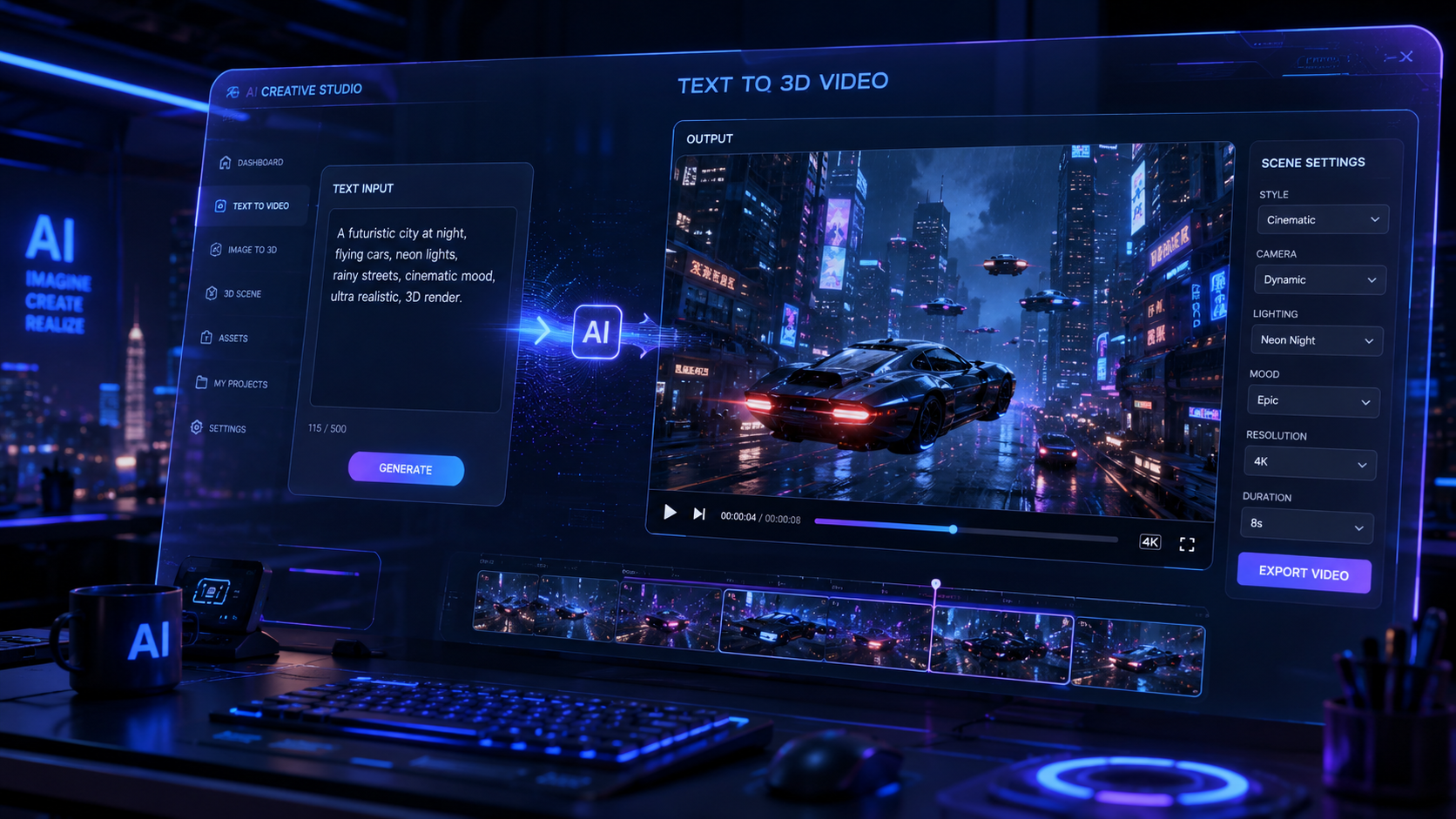Illustration: how text to video technology works