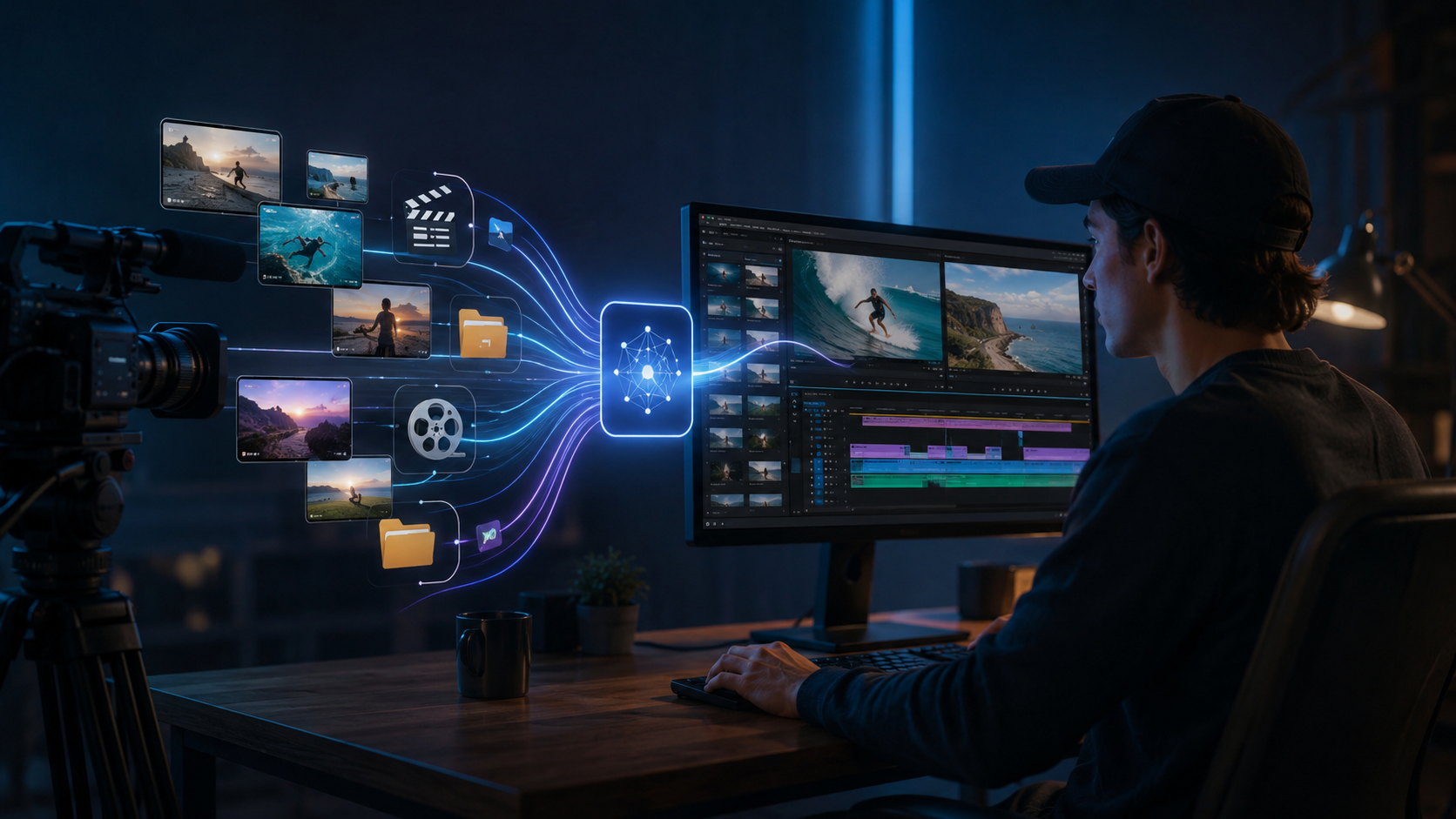 Illustration: automate video workflow with ai